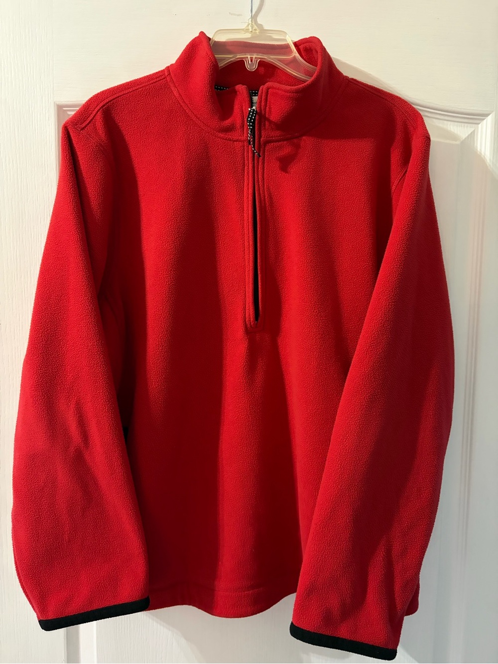 Coldwater Creek wm Bright Red Quarter-Zip Fleece Pullover Xl
